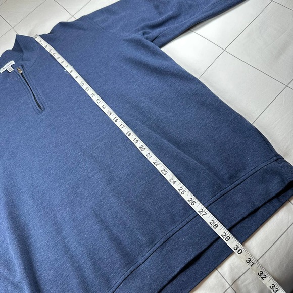 Peter Millar Quarter Zip Mens XXL Blue Crown Comfort Interlock Golf Stretch Warm - Picture 7 of 8